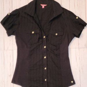 Guess Black Form-fitted Top Large